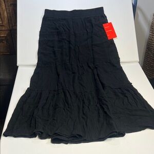 Hot Kiss Chic Black Tiered A-Line Skirt